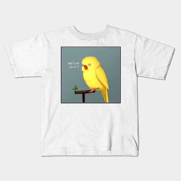 Yellow Birb Kids T-Shirt by Mari945